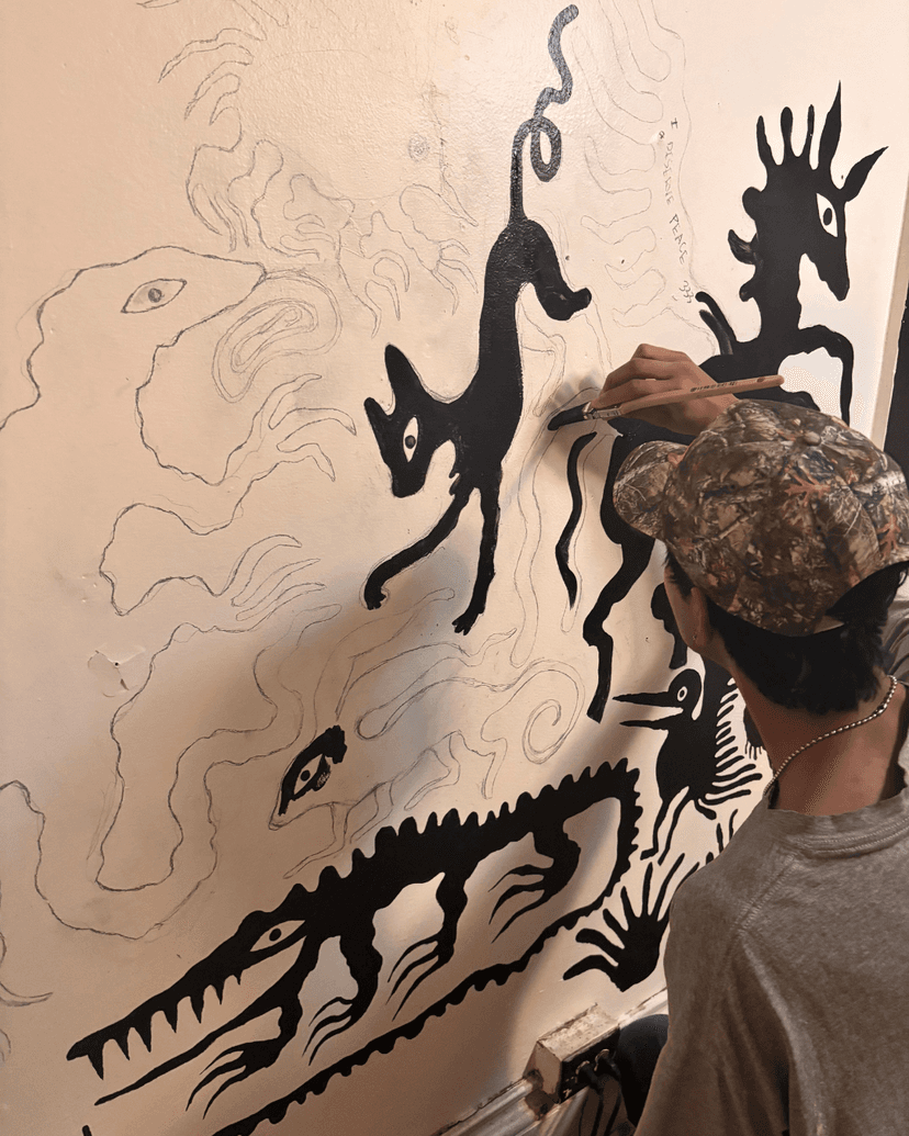 mike painting mural